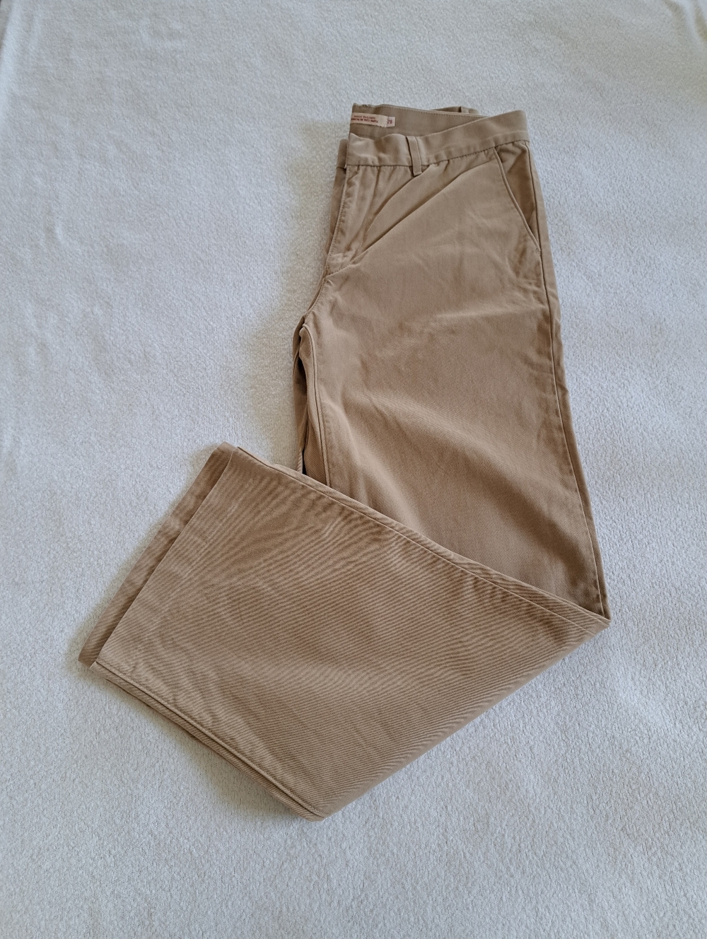 Levi's Baggy Trousers Womens Size 28 Wide Leg Pants Tan Unbasic Khaki Classic - Picture 14 of 14